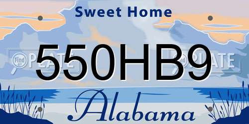 550HB9 Alabama License Plate