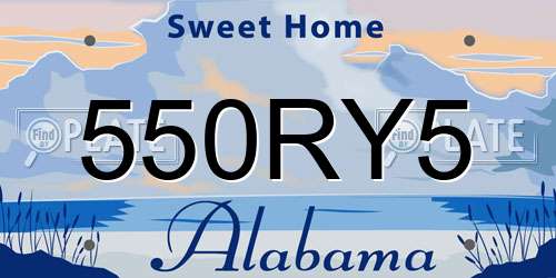550RY5 Alabama License Plate