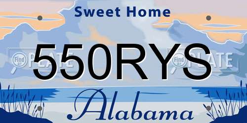 550RYS Alabama License Plate