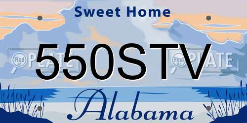 550STV Alabama License Plate