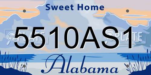 5510AS1 Alabama License Plate