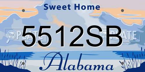 5512SB Alabama License Plate