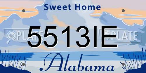 5513IE Alabama License Plate