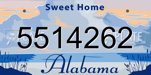 5514262 Alabama License Plate