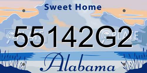 55142G2 Alabama License Plate