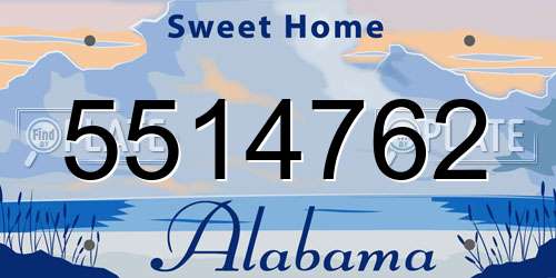 5514762 Alabama License Plate