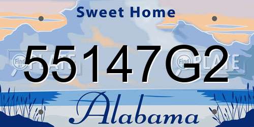 55147G2 Alabama License Plate