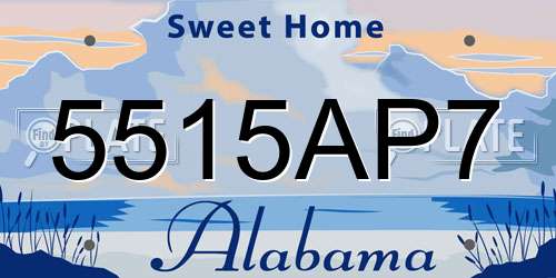 5515AP7 Alabama License Plate