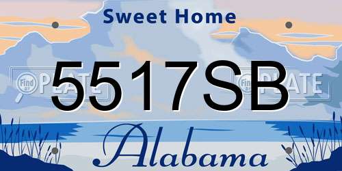 5517SB Alabama License Plate