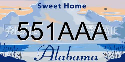 551AAA Alabama License Plate