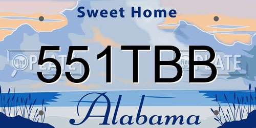 551TBB Alabama License Plate