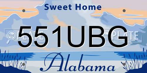 551UBG Alabama License Plate