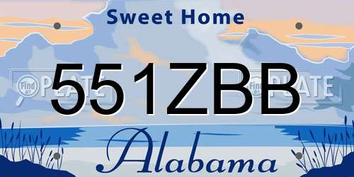 551ZBB Alabama License Plate