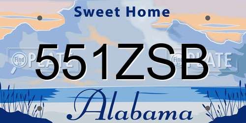 551ZSB Alabama License Plate