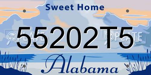 55202T5 Alabama License Plate