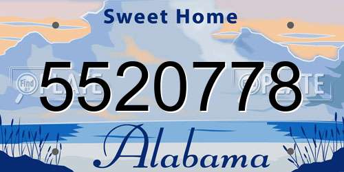 5520778 Alabama License Plate