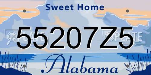 55207Z5 Alabama License Plate