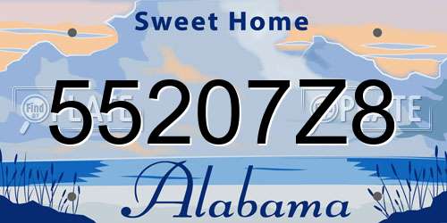 55207Z8 Alabama License Plate