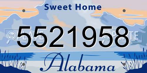 5521958 Alabama License Plate