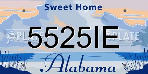 5525IE Alabama License Plate