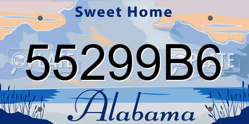 55299B6 Alabama License Plate