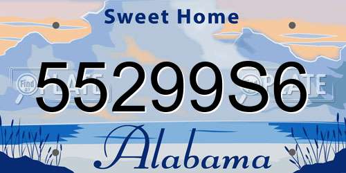 55299S6 Alabama License Plate