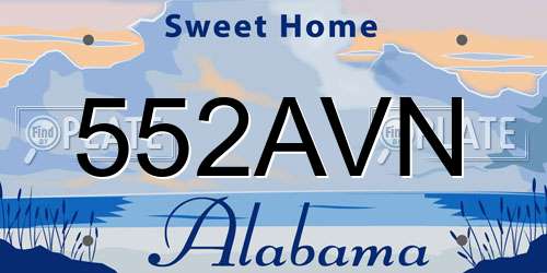 552AVN Alabama License Plate