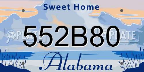 552B80 Alabama License Plate
