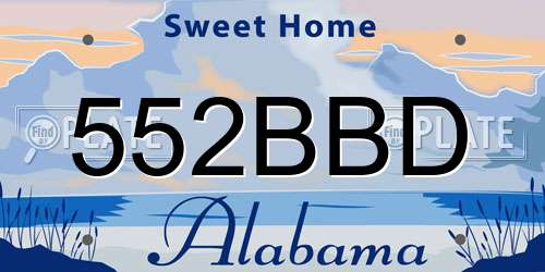 552BBD Alabama License Plate