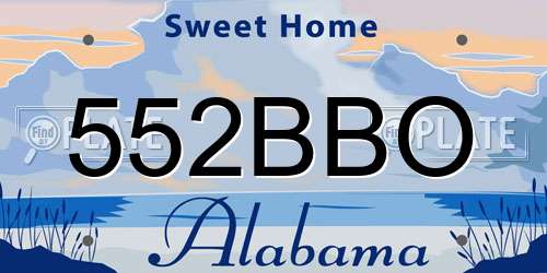 552BBO Alabama License Plate