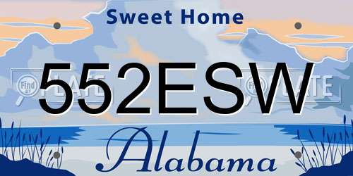 552ESW Alabama License Plate