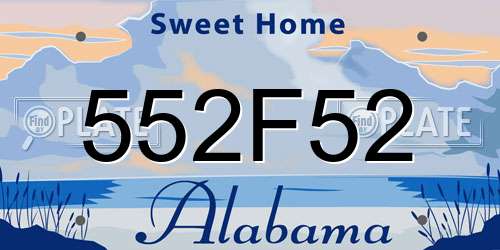 552F52 Alabama License Plate