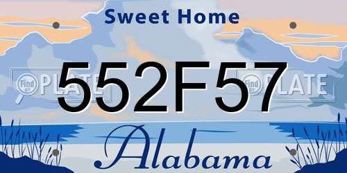 552F57 Alabama License Plate