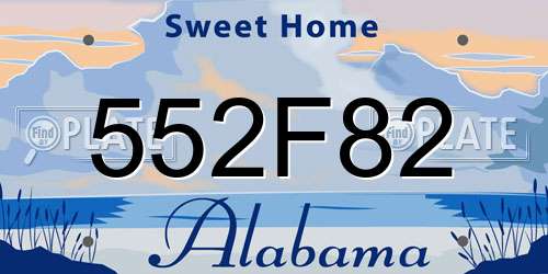 552F82 Alabama License Plate