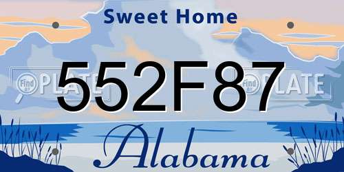 552F87 Alabama License Plate