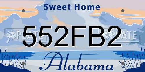 552FB2 Alabama License Plate