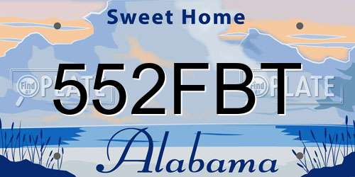 552FBT Alabama License Plate