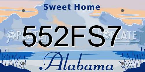 552FS7 Alabama License Plate