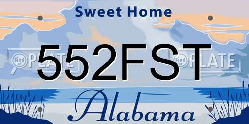 552FST Alabama License Plate