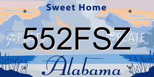552FSZ Alabama License Plate