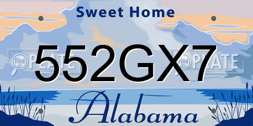 552GX7 Alabama License Plate