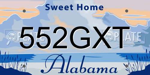 552GXT Alabama License Plate