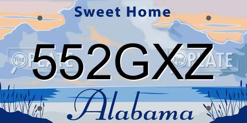 552GXZ Alabama License Plate
