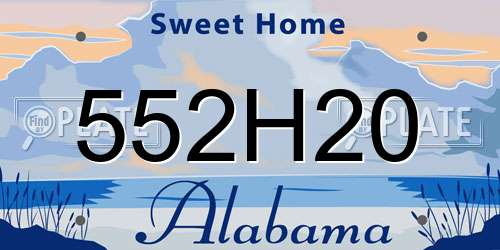 552H20 Alabama License Plate