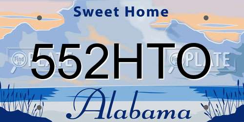 552HTO Alabama License Plate