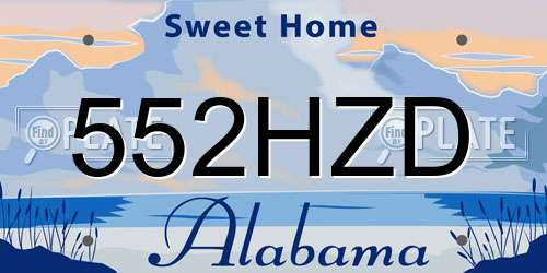 552HZD Alabama License Plate