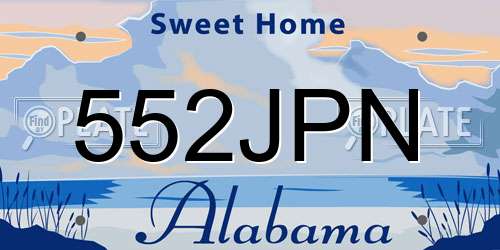 552JPN Alabama License Plate