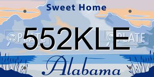 552KLE Alabama License Plate