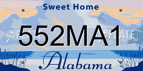 552MA1 Alabama License Plate