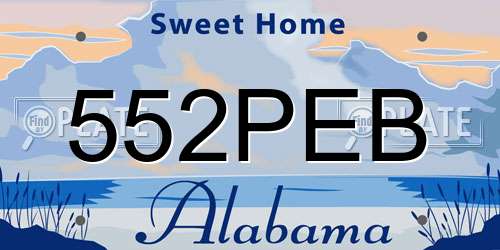 552PEB Alabama License Plate